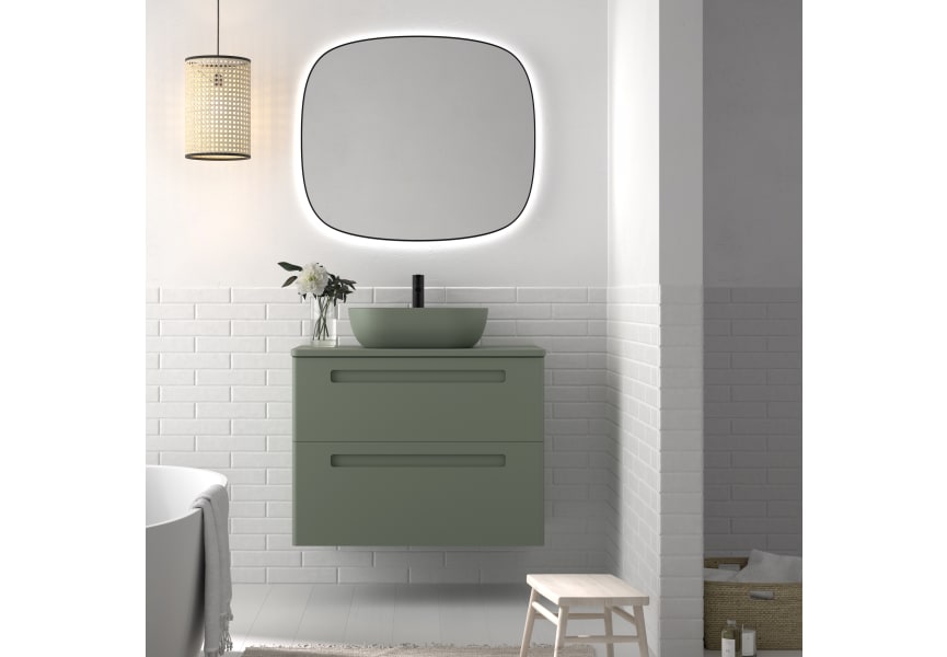 Conjunto mueble de baño con lavabo sobre encimera de microtec Paris Avila Dos principal 2