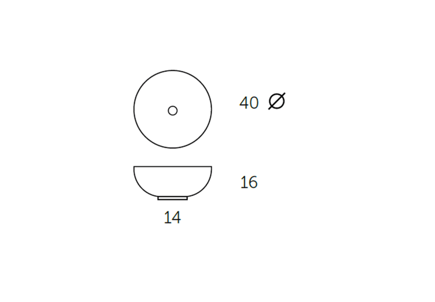 Lavabo sobre encimera Otto Bruntec croquis 2