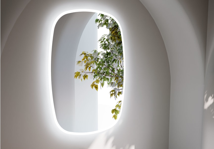 Espejo de baño con luz LED Selene de Bruntec detalle 1