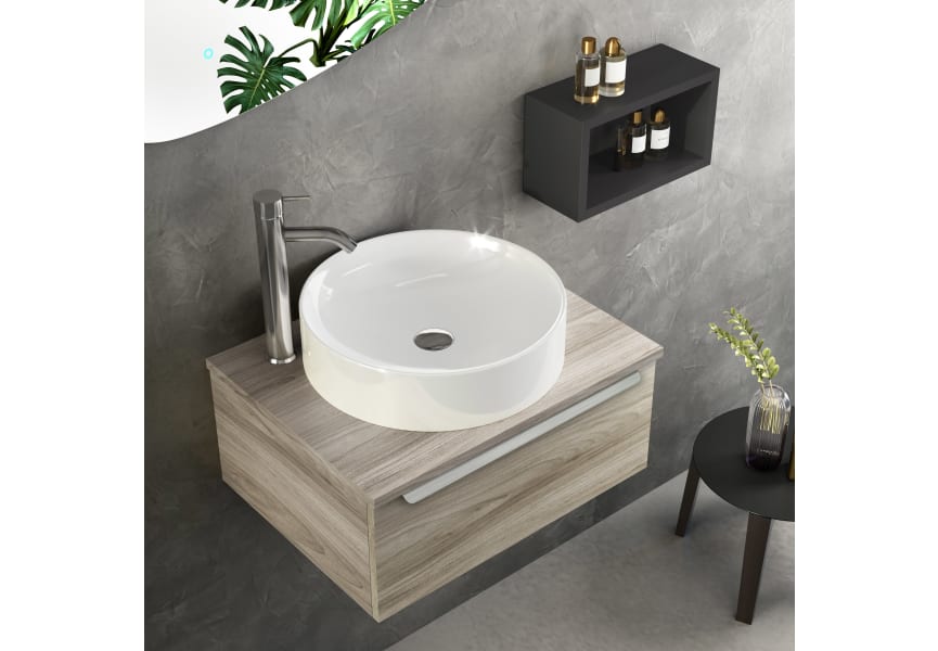 Mueble de baño con encimera de madera Landes Coycama ambiente 6