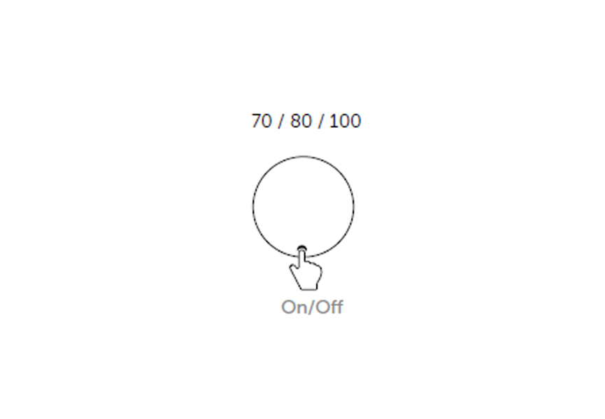 Espejo de baño con luz LED Verona Rond Coycama croquis 3