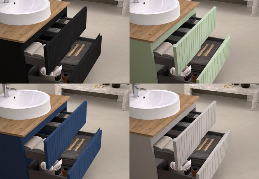 Mueble de baño con encimera de madera Ebi Bruntec colores detalle 11
