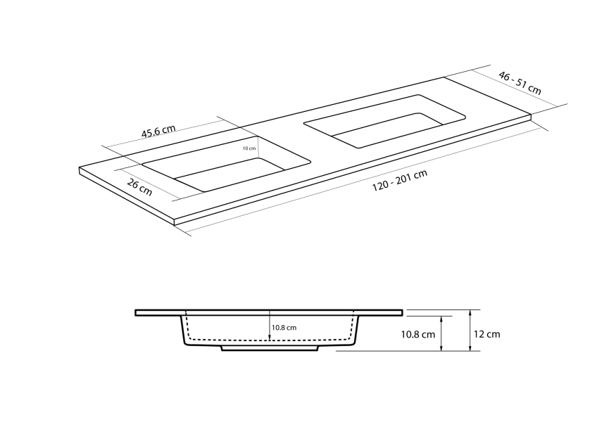 Lavabo encastrado Ideal Bruntec croquis 1
