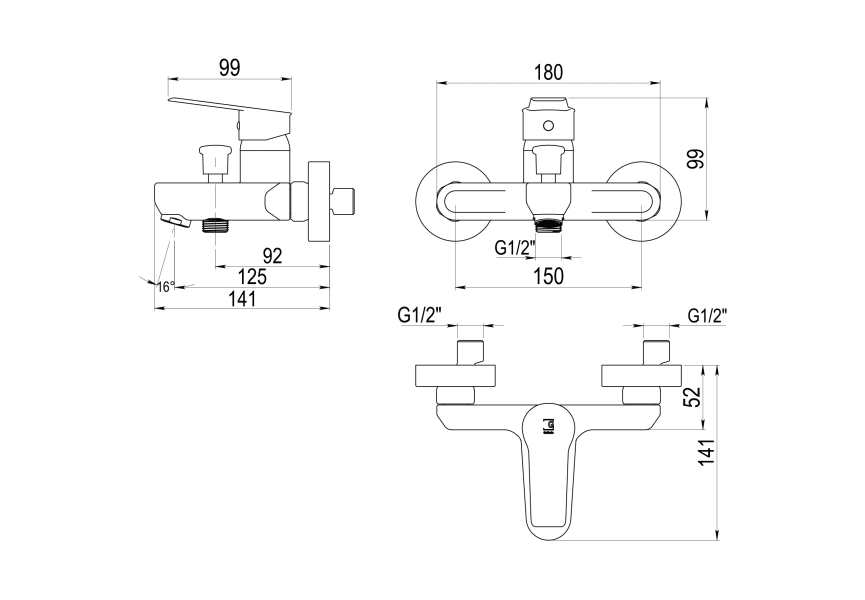 Grifo para bañera y ducha Albos de Galindo