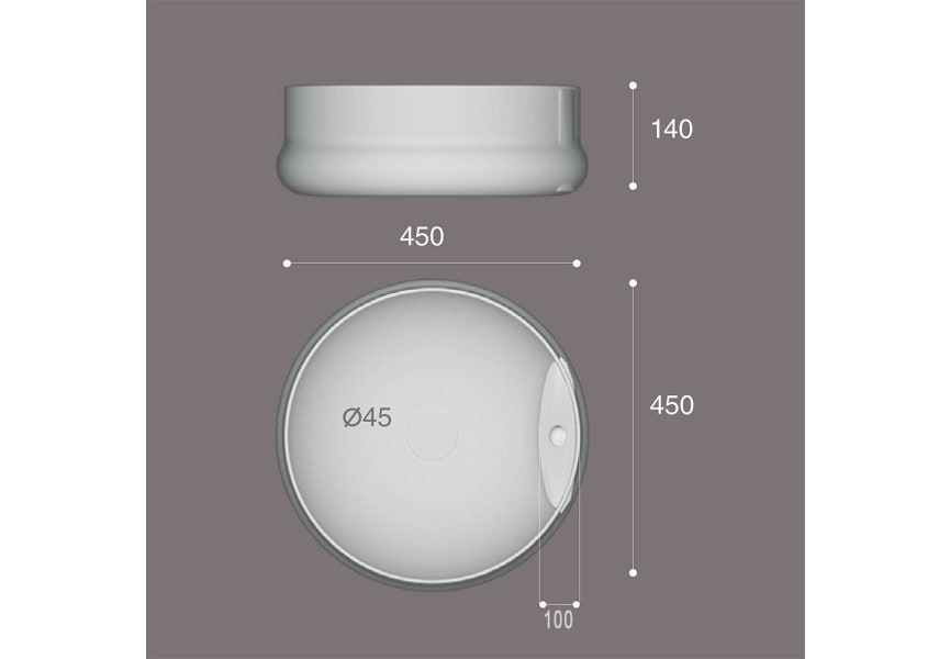 Lavabo sobre encimera Ara Art and Bath croquis 1