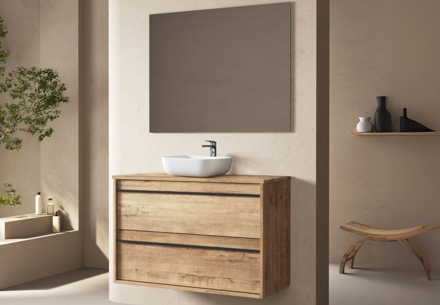 Mueble de baño con encimera de madera Candem Bruntec principal 0