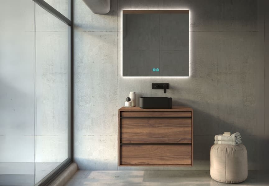 Mueble de baño con encimera de madera Candem Bruntec ambiente 5