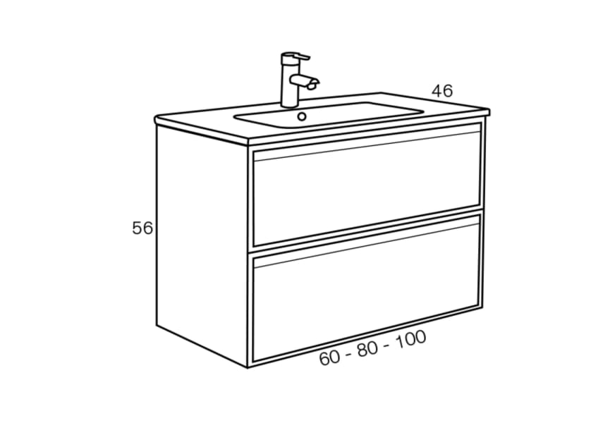 Conjunto mueble de baño Zama Sanchís croquis 2