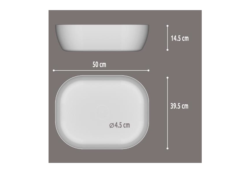 Lavabo sobre encimera Amur Art and Bath croquis 1