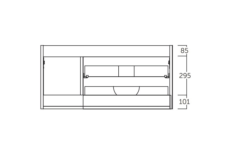 Mueble de baño Cenit con encimera de solid surface Coycama croquis 4