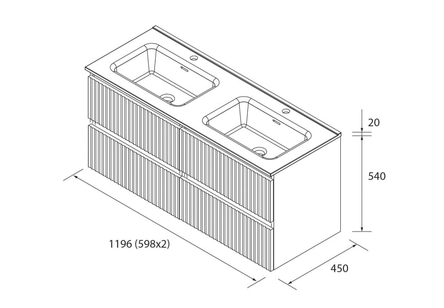 Conjunto mueble de baño Kira Salgar croquis 17