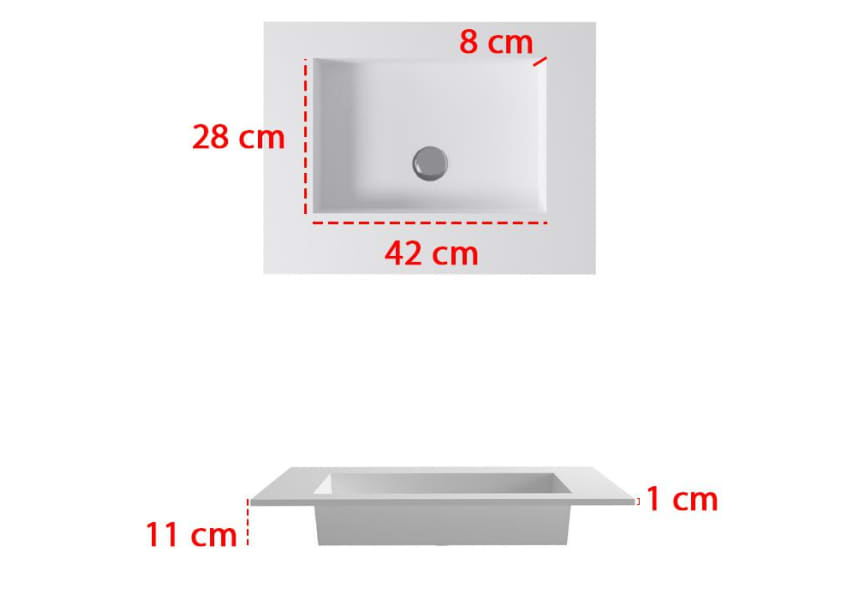 Lavabo suspendido Berlín Bruntec croquis 3