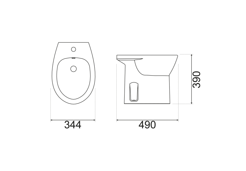 Pack inodoro + bidé Easy Unisan Sanindusa croquis 7