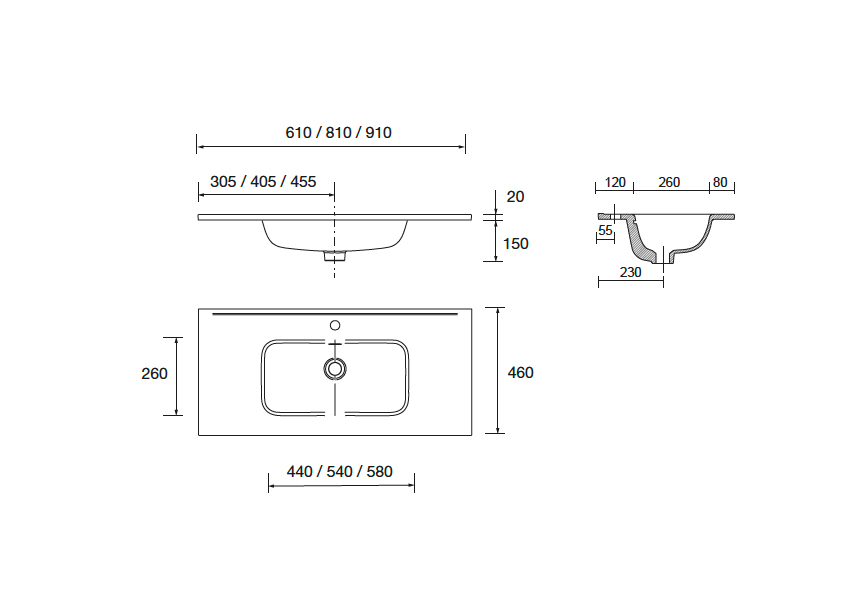 Conjunto mueble de baño Luva Salgar croquis 5