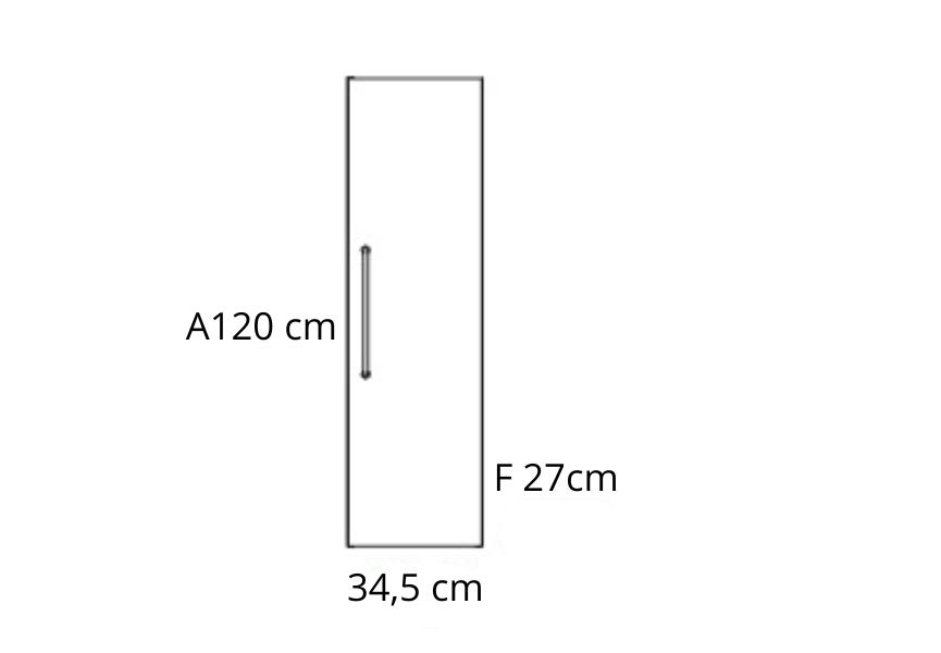 Columna de baño puerta lisa Verso Visobath croquis 17