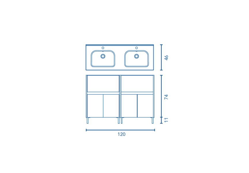 Conjunto mueble de baño Band Royo croquis 3