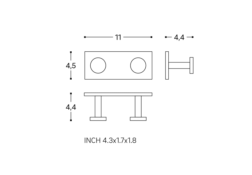 Percha doble de baño Stick Cosmic croquis 6