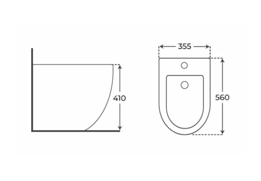 Pack inodoro compacto + bidé Elba Fossil Natura croquis 7