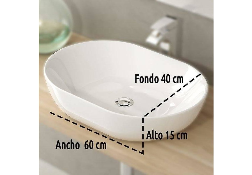 Lavabo sobre encimera Mónaco 60 Art and Bath detalle 1