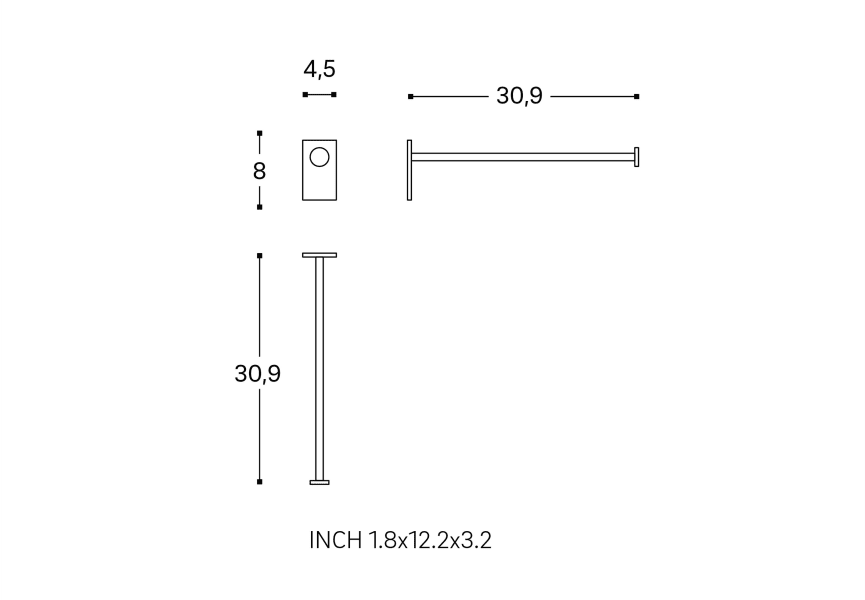 Toallero colgador Stick Cosmic croquis 2