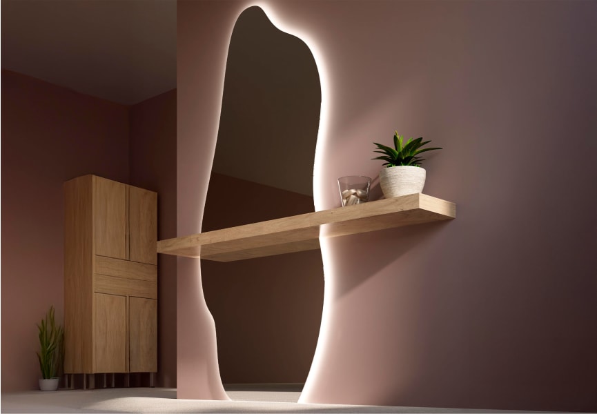Espejo de baño con luz LED Nature de Bruntec ambiente 1