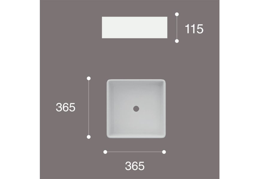 Lavabo sobre encimera Satet Art and Bath croquis 2