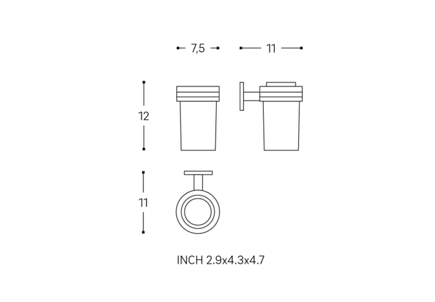 Portacepillos a pared Square Duo Cosmic croquis 3