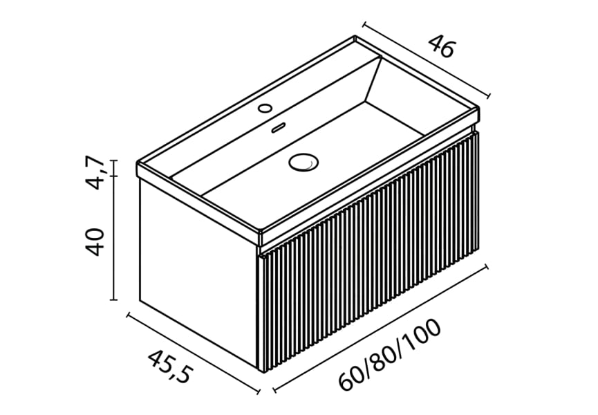 Conjunto mueble de baño Vora Royo croquis 14