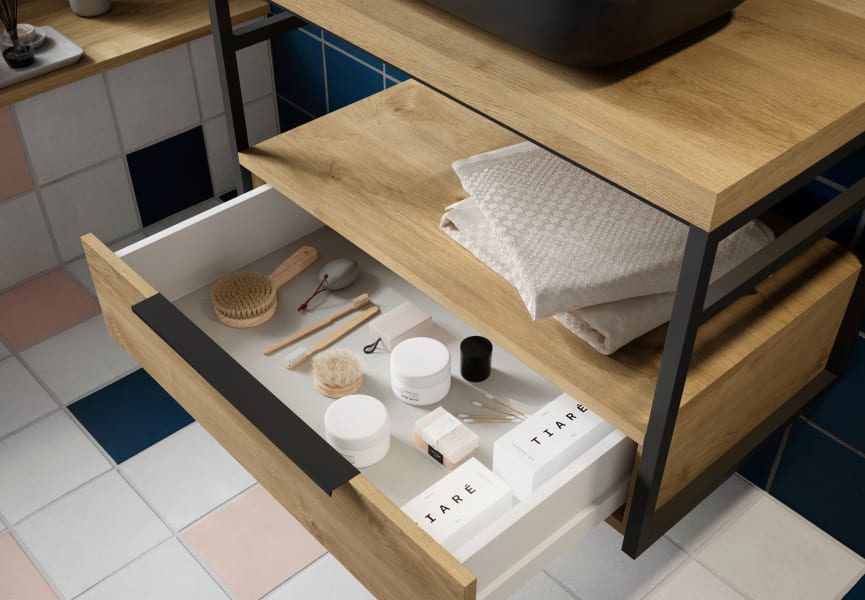 Mueble de baño con encimera Kirk Industrial Coycama detalle 1