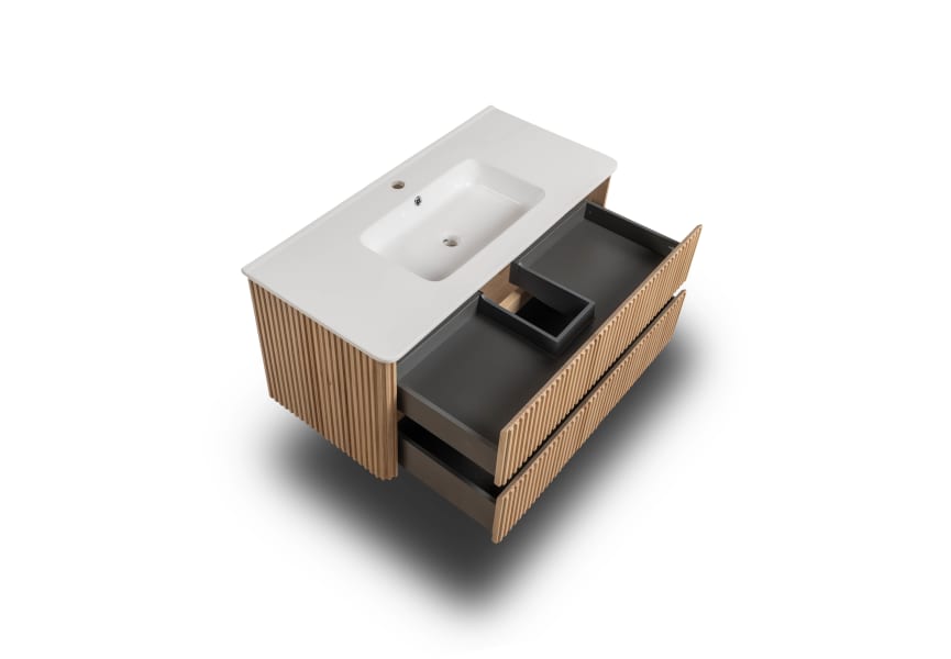 Conjunto mueble de baño con lavabo encastrado Baviera Bruntec detalle 2