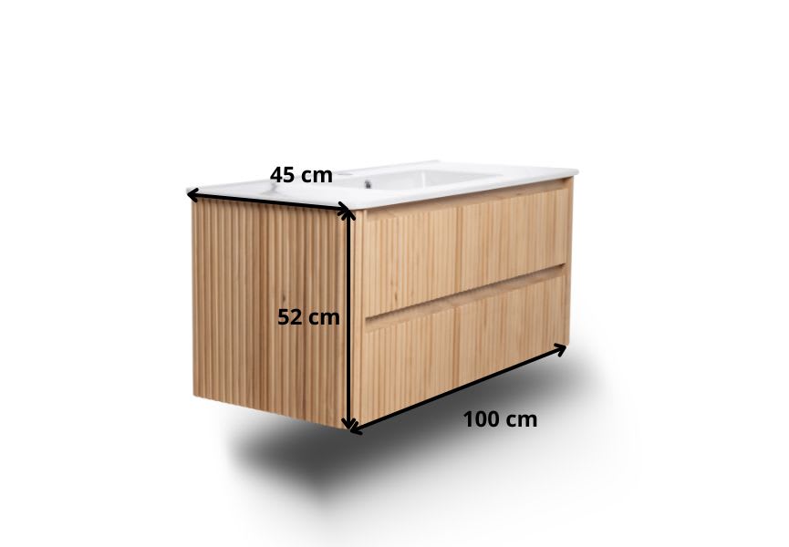 Conjunto mueble de baño con lavabo encastrado Baviera Bruntec croquis 5