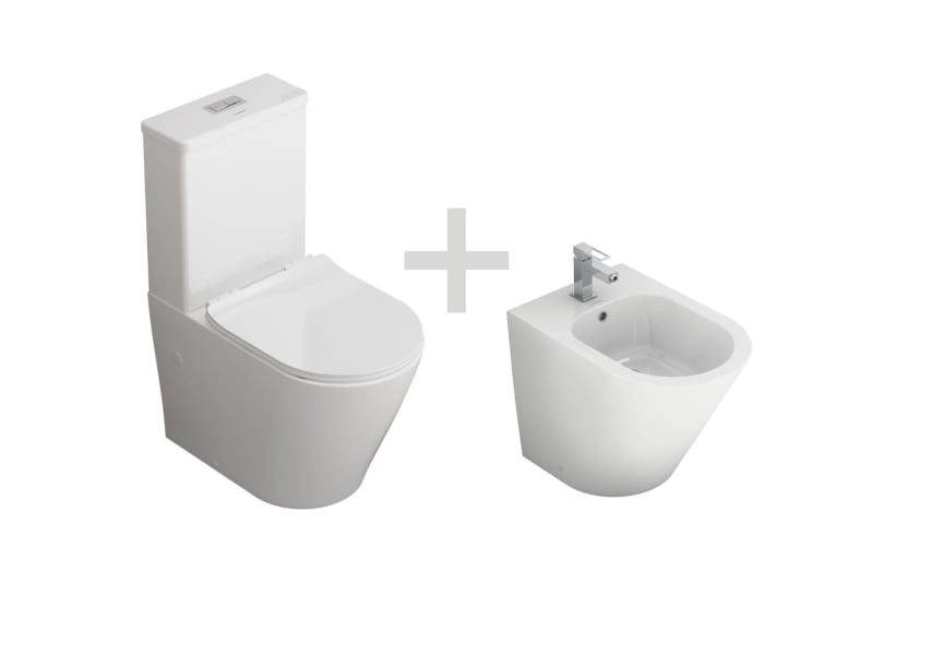 Pack inodoro compacto + bidé Bolonia Fossil Natura detalle 1