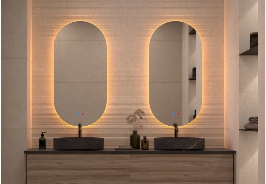 Espejo de baño con luz LED Delta Bruntec principal 6