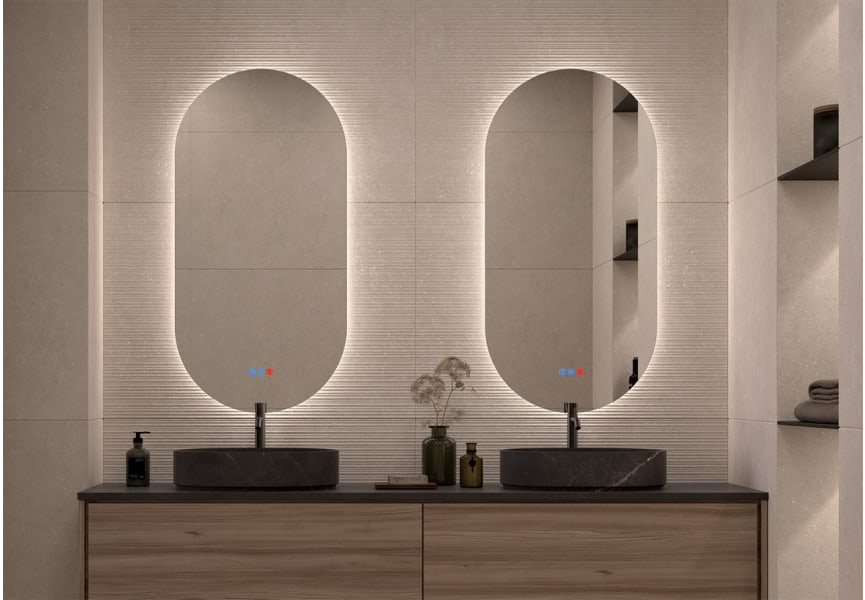 Espejo de baño con luz LED Delta Bruntec principal 2