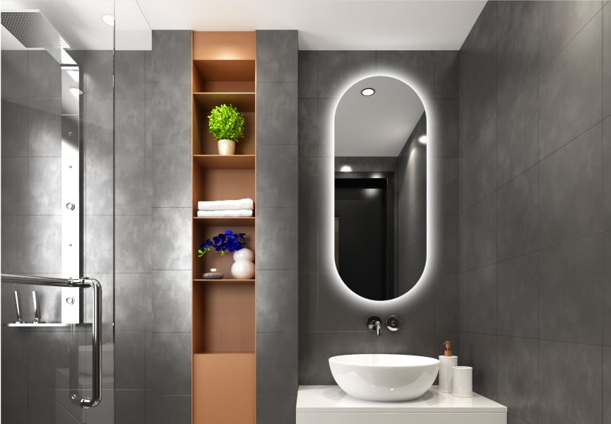 Espejo de baño con luz LED Delta Bruntec principal 0