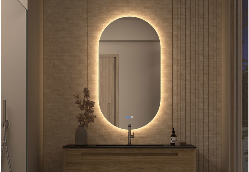 Espejo de baño con luz LED Delta Bruntec principal 0