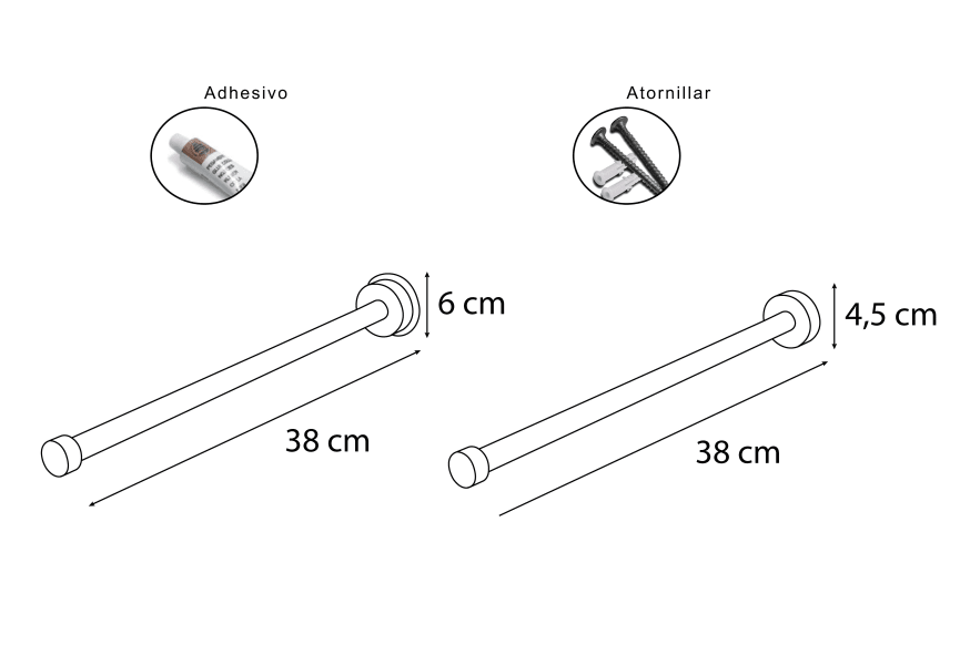Toallero de baño lateral Kappa Mediterránea del baño croquis 1
