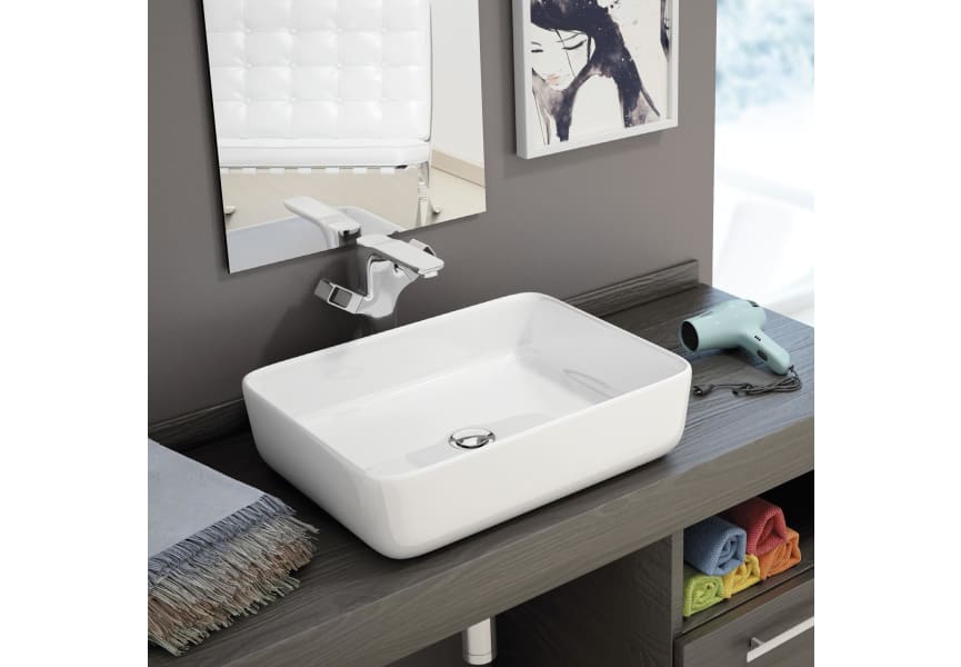 LAVABO SOBRE ENCIMERA PORCELANA EXTRAFINO HORUS BLANCO BRILLO