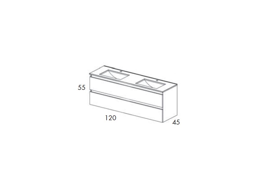 Conjunto mueble de baño Box Viso Bath croquis 9