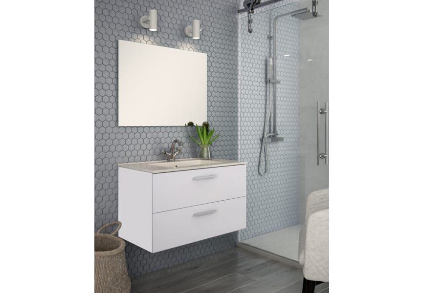 Conjunto Mueble baño fondo reducido Ibiza 2 piezas