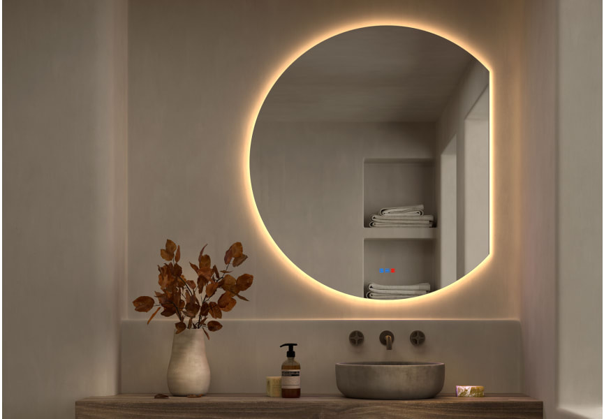 Espejo media luna con luz LED Zoni Bruntec principal 2