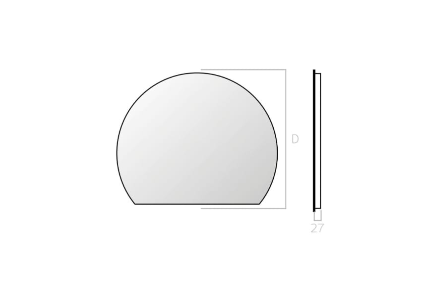 Espejo media luna con luz LED Zoni Bruntec croquis 5