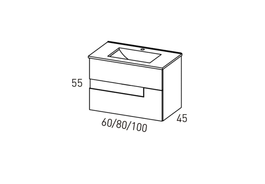 Conjunto mueble de baño Vision Viso Bath croquis 10