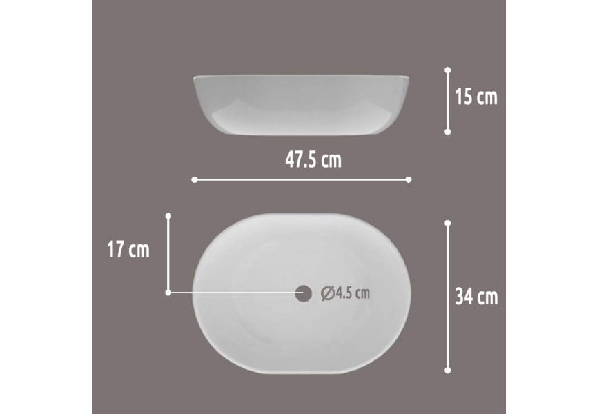 Lavabo sobre encimera Monaco Art and Bath croquis 2