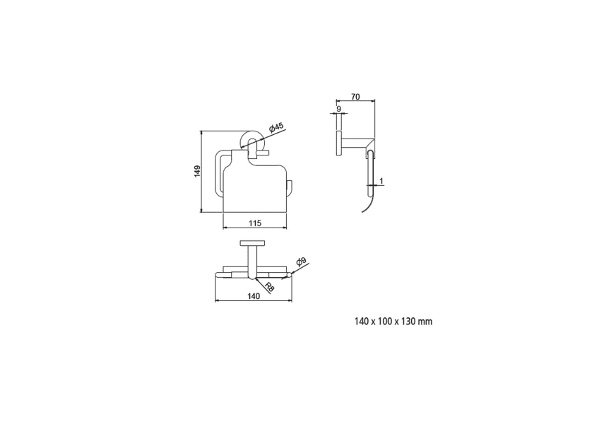 Portarrollos de baño Sil Salgar croquis 1