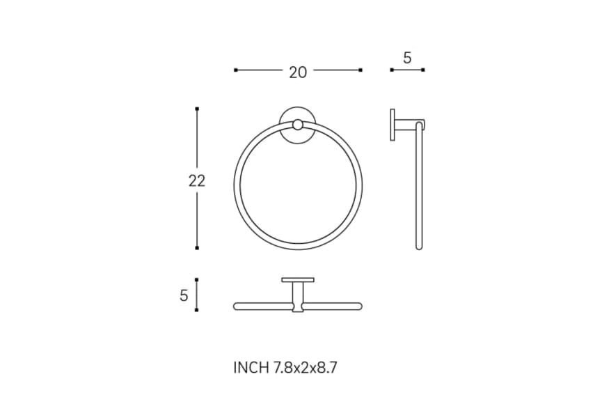 Toallero aro de baño Duo Round Cosmic croquis 4