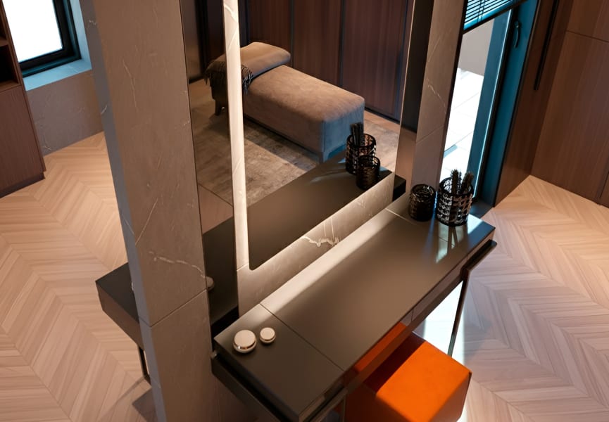 Espejo de baño con luz LED Drako Bruntec detalle 3