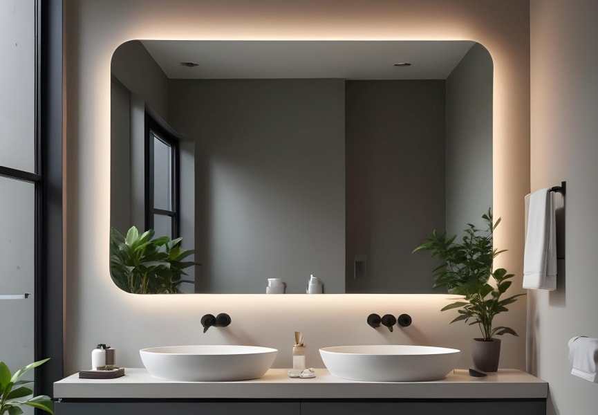 Espejo de baño con luz LED Drako Bruntec principal 0