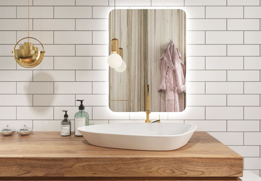 Espejo de baño con luz LED Drako Bruntec principal 1