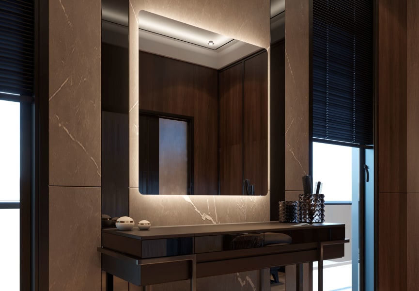 Espejo de baño con luz LED Drako Bruntec principal 2